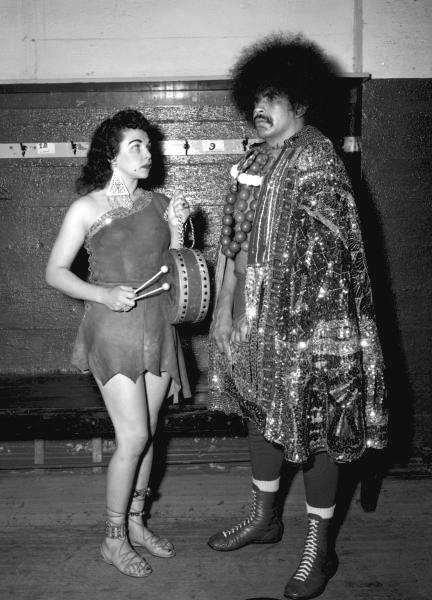 Slave Girl Moolah and the Elephant Boy at the Tulsa Coliseum