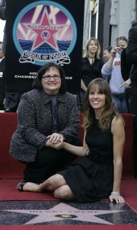 Hilary and her mom on the Hollywood Walk of Fame