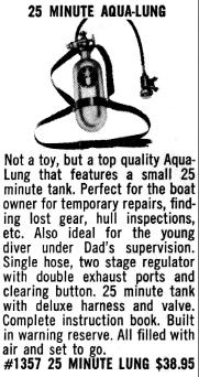 25 minute Aqua-Lung from the Central 1960 catalog