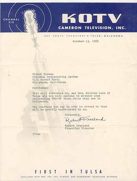 1952 KOTV letterhead