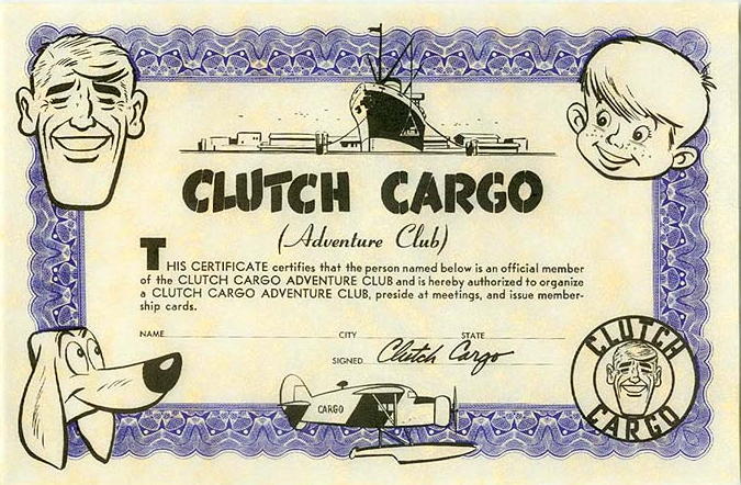 Clutch Cargo Adventure Club Certificate