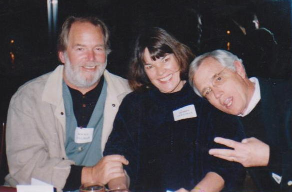 Rocky and Robin Stegman with Clayton Vaughn. Photo by Lee Woodward. Is Clayton signalling 'three's a crowd', or the number of refreshments he had?