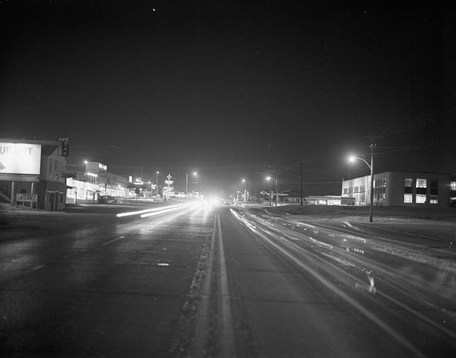 Sheridan Village at night