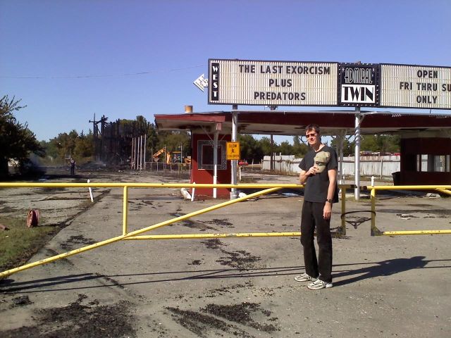 The webmaster at the remains of the Twin, 9/3/2010. 4:32 pm