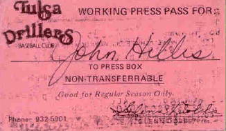 1977 Drillers Press Card, courtesy of John Hillis