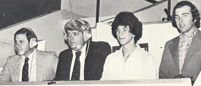 Carl Arky, Color Commentator, Jerry Vaughn, the Voice of the Titans, David Vaughn, statistician, and Jim Henry, producer-engineer, courtesy of Joe Riddle